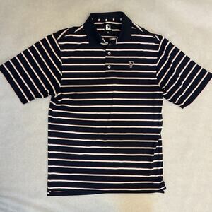 FootJoy Golf Polo Shirt Mens Medium Multicolor Striped Performance Stretch FJ